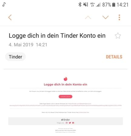 tinder handynummer email einloggen