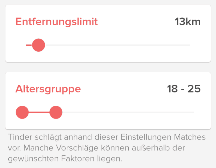 tinder keine neuen leute sichtbar suchkriterien