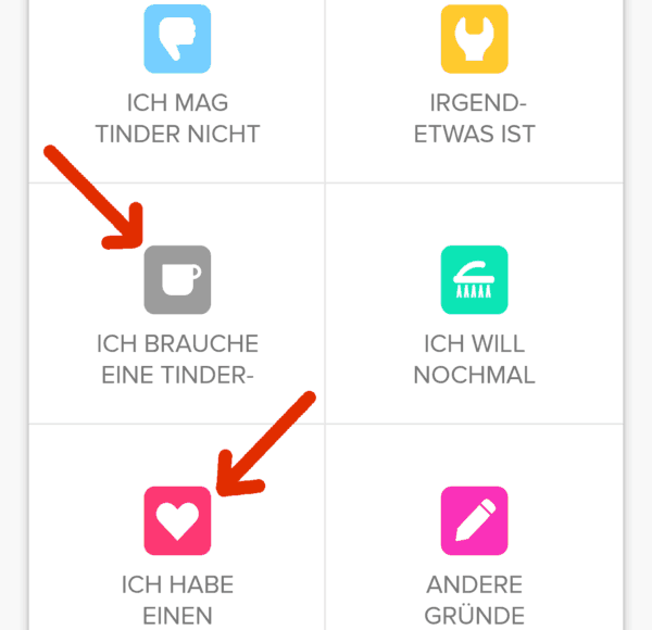 tinder reset account löschen