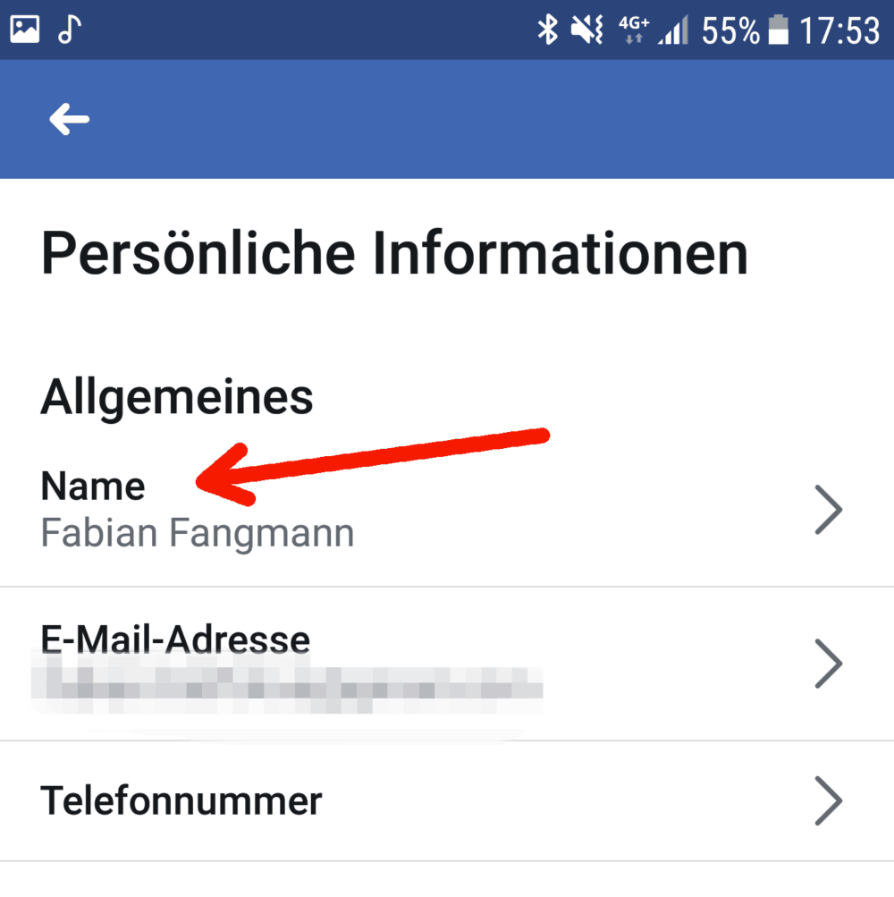 Facebook name ändern einstellungen