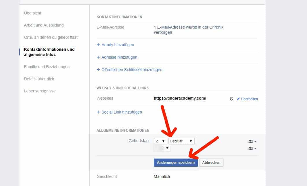 tinder alter ändern