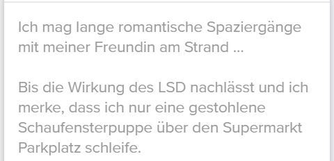 tinder profil spruch beispiel