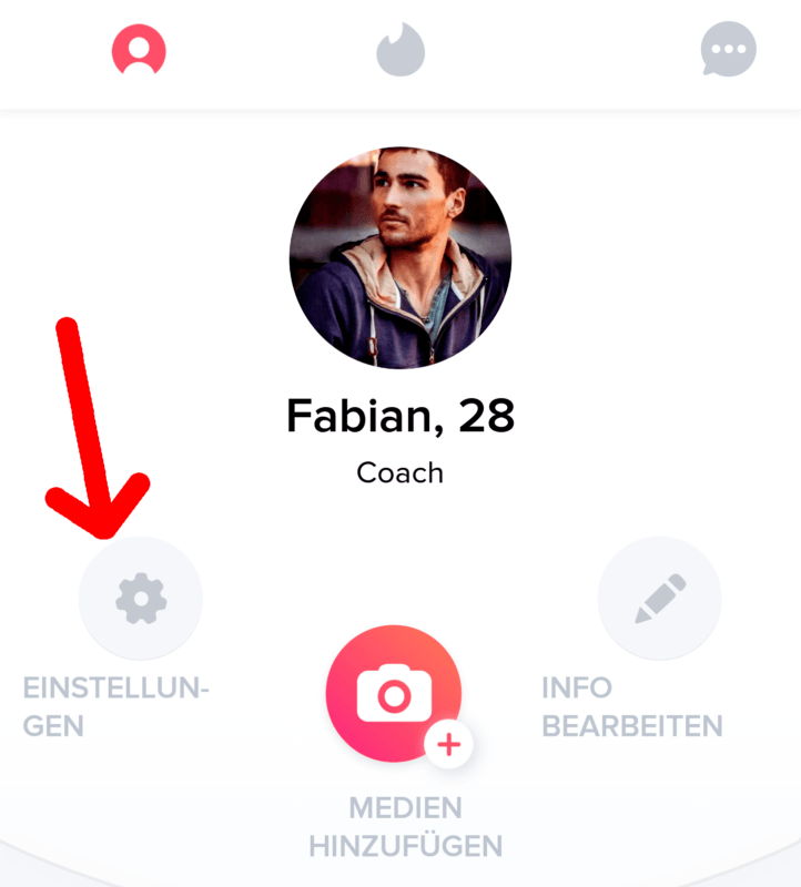 So gelangst du zu den Tinder Einstellungen