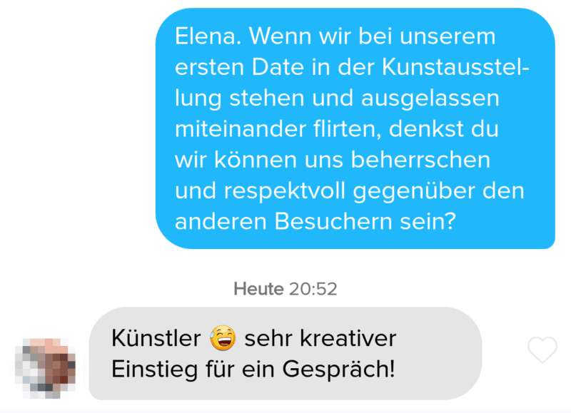 Mit einem guten Flirtspruch bekommst du solche Antworten im Chat