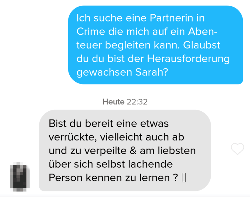 Mit dem richtigen Tinder Spruch als erste Nachricht bekommt man solche Antworten