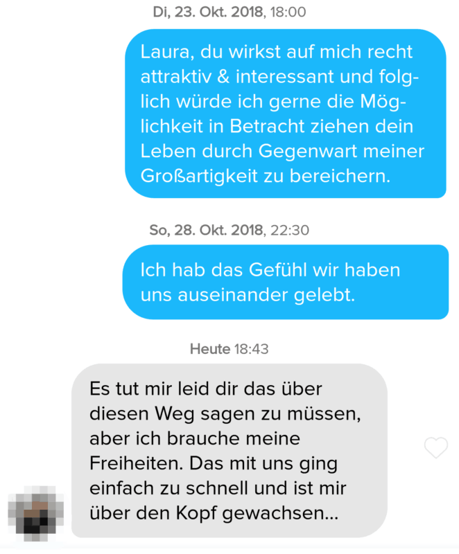 Beispiel für lustige Tinder Sprüche