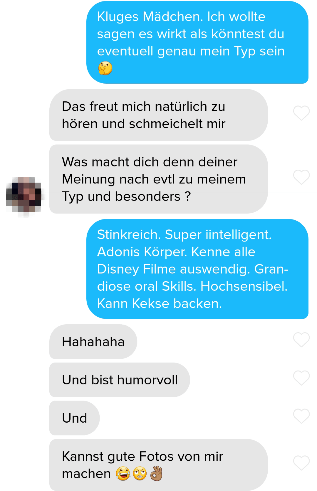 Beispielchat zum Thema Tinder Flirt Tipps