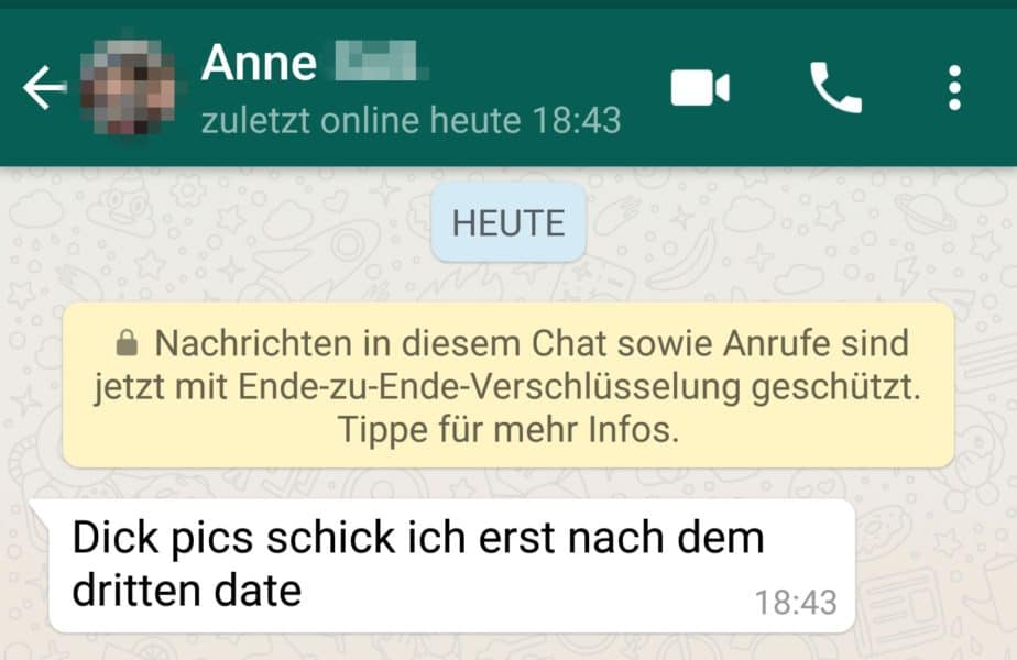 Flirt Chat Beispiel für eine gute Reaktion der Frau
