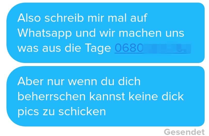 Flirt Chat Beispiel für eine gute Reaktion der Frau