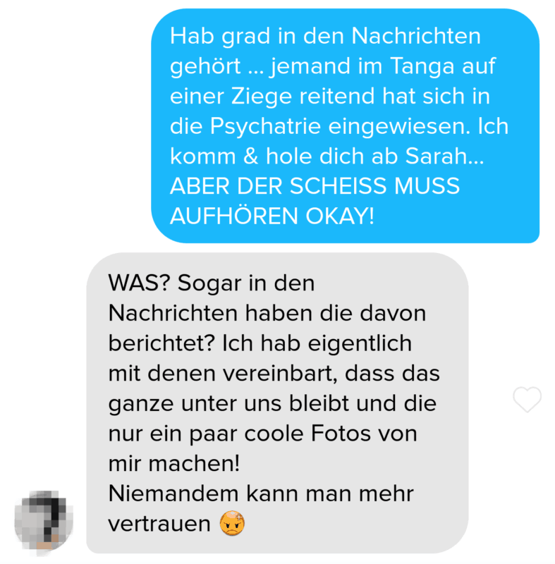 beispiel fürs flirten im tinder chat mit der ersten nachricht
