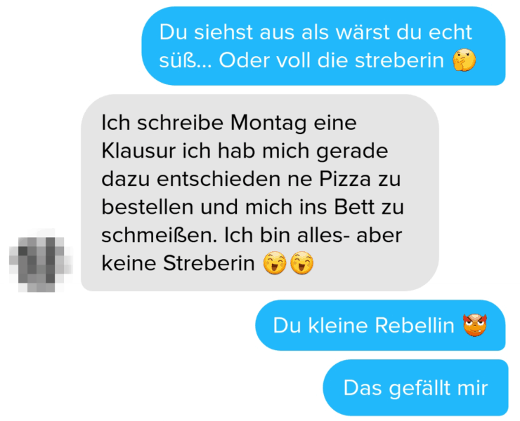 beispiel flirten via text mit push-pull komplimenten