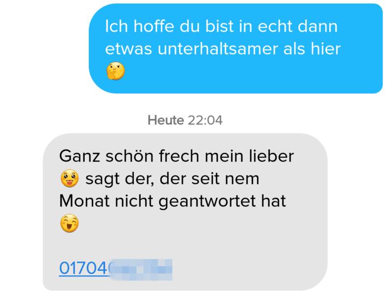 Beispiel fürs Flirten im Chat und Frauen necken