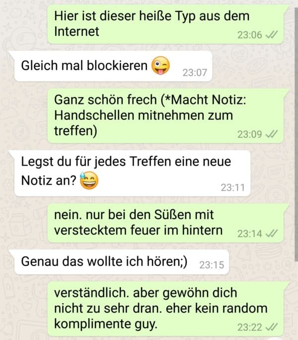 Beispiel für gutes Flirten im Chat, als würde man sich schon ewig kennen