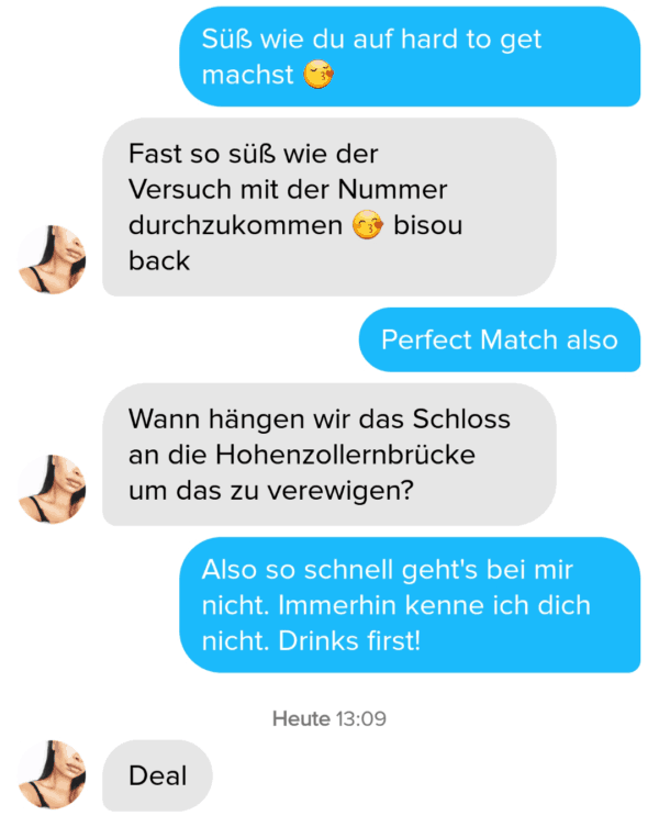 Beispielchat flirten und necken beim Online Dating