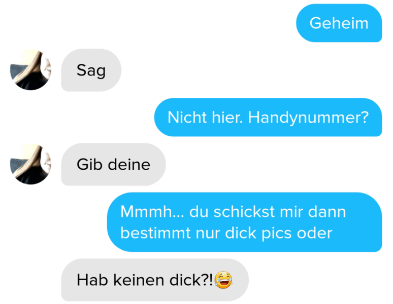 Beispielchat flirten und necken beim Online Dating