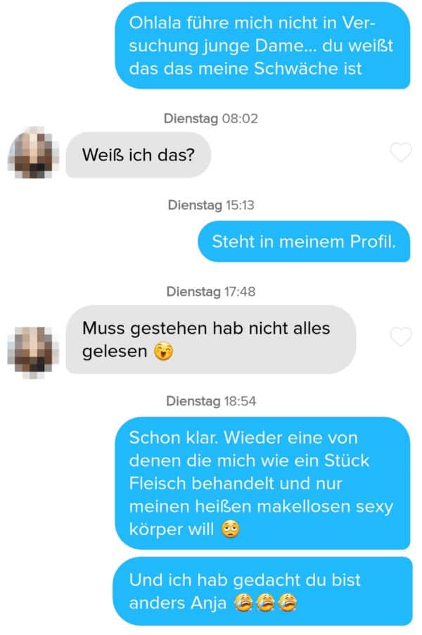 Beispielchat flirten und necken beim Online Dating