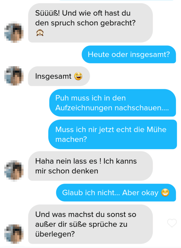 beispiel um einen test von frauen im chat durch übertriebene ehrlichkeit zu überstehen