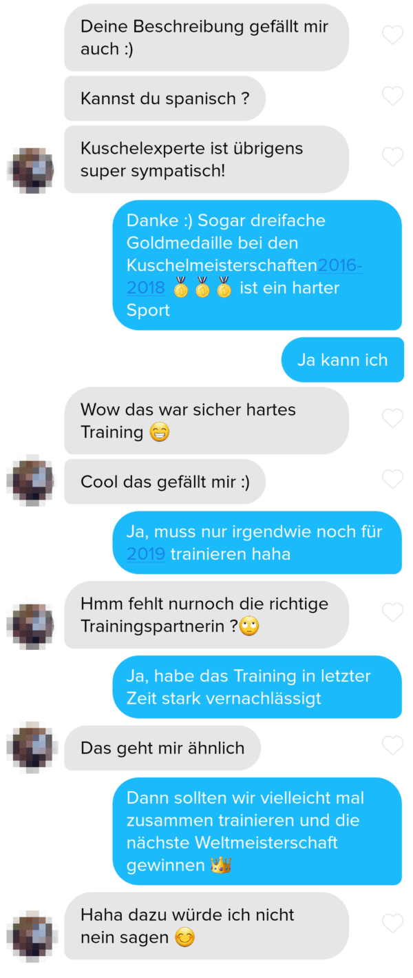 online dating beispielchat gespräch am laufen halten durch humor