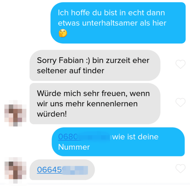 schicke diese nachricht wenn du keine antwort im tinder chat bekommen hast