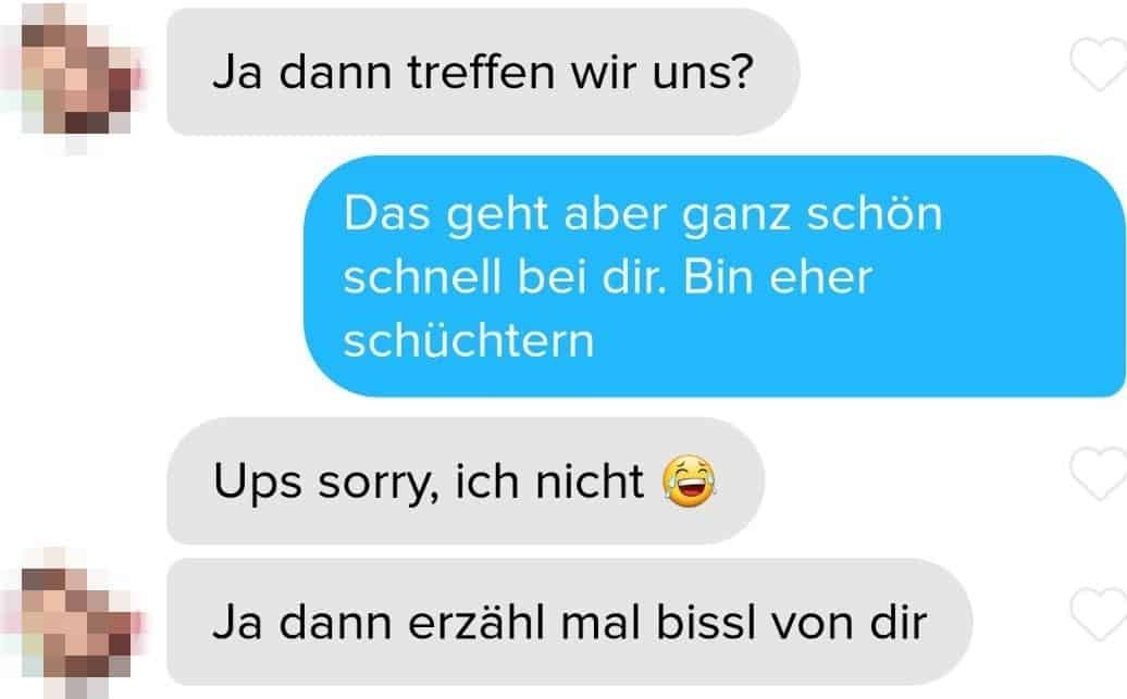 Beispiel für Tinder Chat Trick Frame-Reversal
