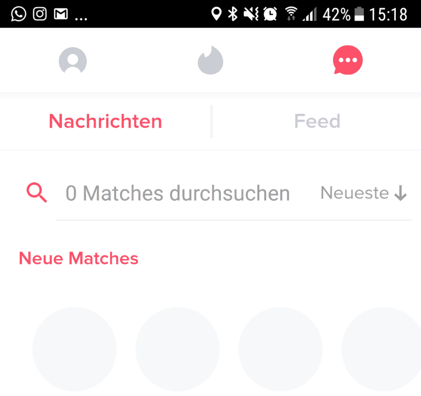So sieht Tinder ohne Matches aus