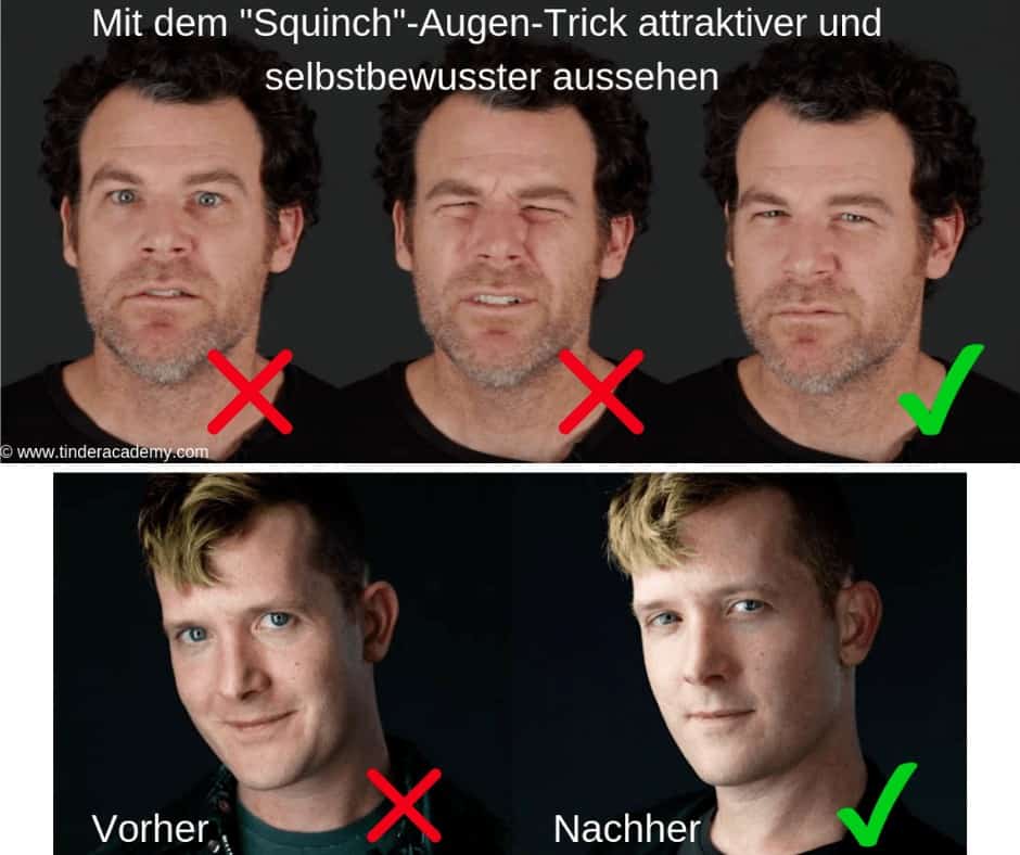 Mit dem Squinch-Trick siehst du attraktiver aus und bekommst mehr Matches auf Tinder