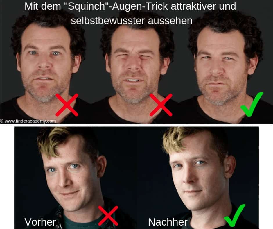 Mit dem Squinch-Trick siehst du attraktiver aus und bekommst mehr Matches auf Tinder