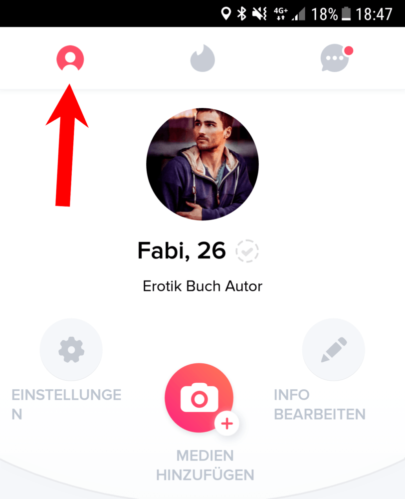 tinder verifizierung indem du dein profil öffnest