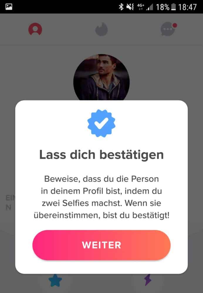 Bestätige, dass du dein Profil verifizieren lassen willst