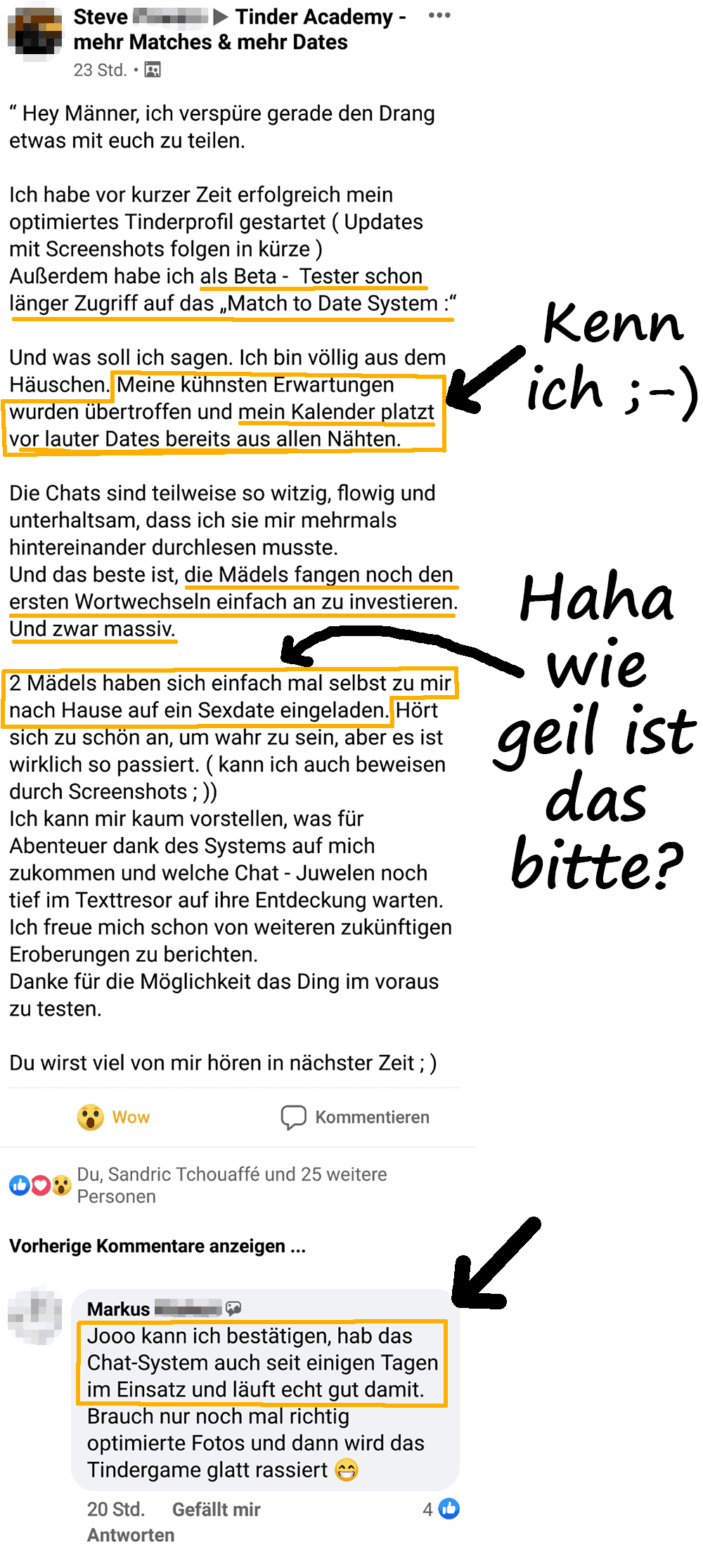 Erfahrungsberichte TinderAcademy Match to Date System