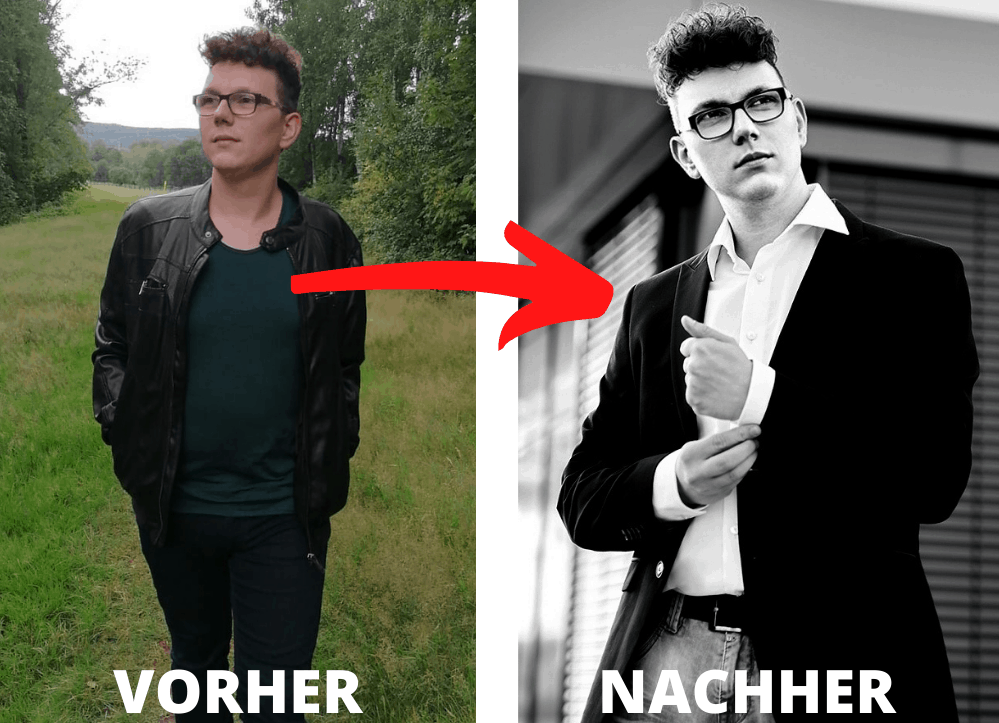 Vorher Nachher Tinder Fotoshooting eines Dating Fotografie Bilds