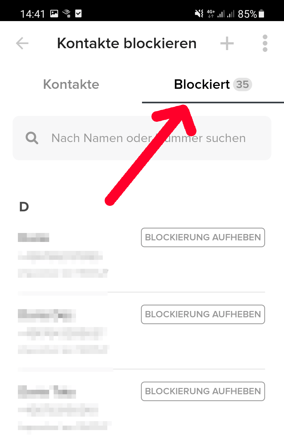 So siehst du deine blockierten Kontakte