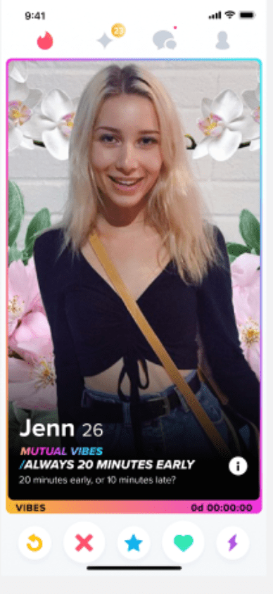 So sieht es im Profil aus, wenn man einen gemeinsamen Tinder Vibes hat