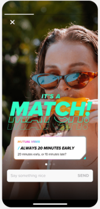 So sieht man die Vibes bei Tinder beim Match