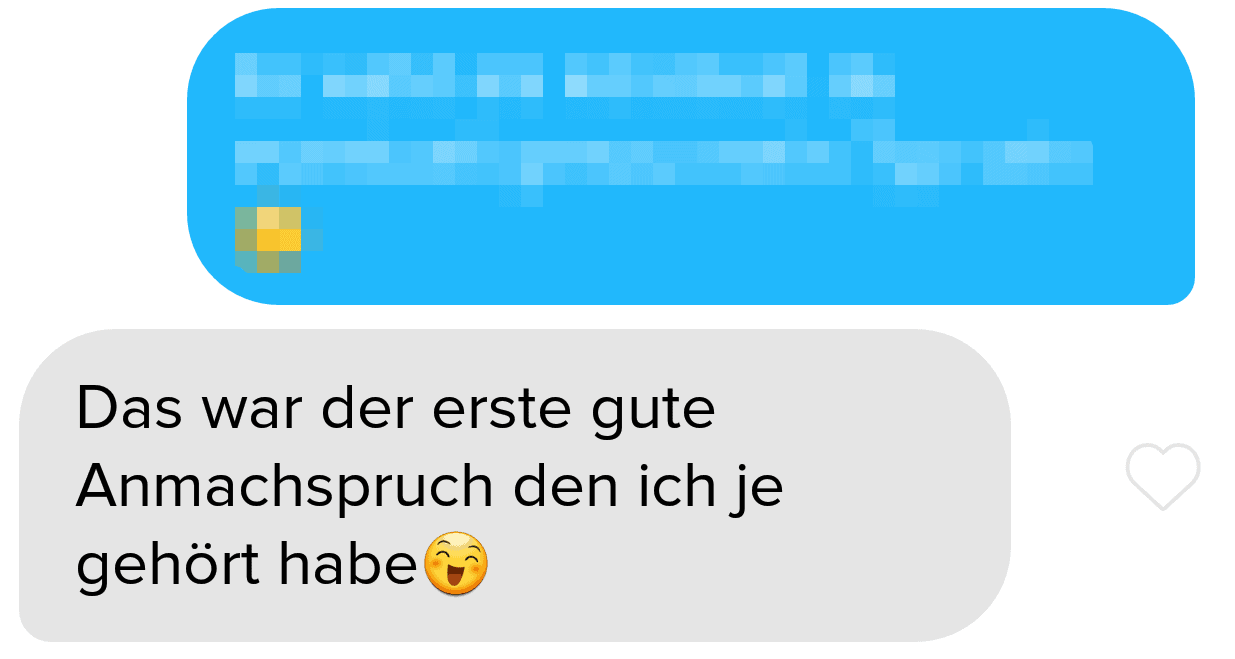 Mit dem richtigen Tinder icebreaker bekommt man manchmal sogar direkt ein Kompliment als Antwort