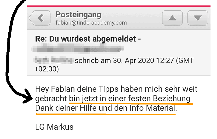 Screenshot von Tinder Erfahrungen als Sex-App Freundin gefunden