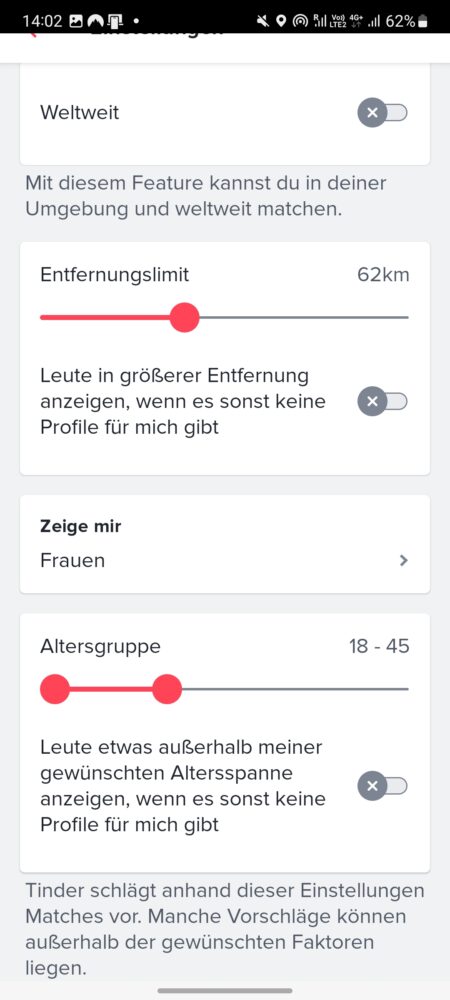 tinder-likes-sehen-entfernung-alter-hack Wenn du deine Entfernung und Alter änderst kannst du indirekt deine Tinder Likes sehen