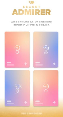 secret-admirer-tinder Über die Sectre-Admirer Funktion kannst du deine Tinder Likes kostenlos ohne Abo sehen