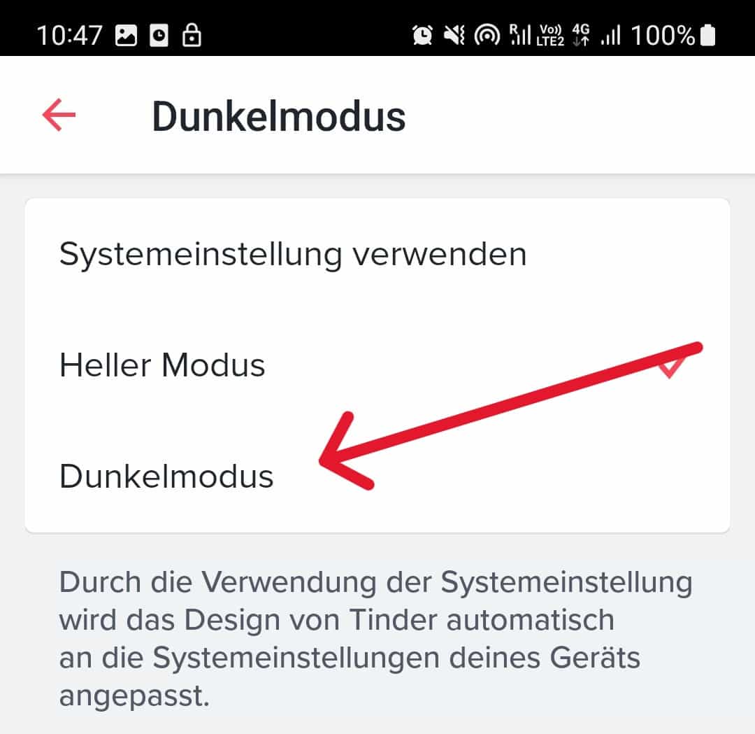 So aktivierst du den Dunkelmodus auf Tinder