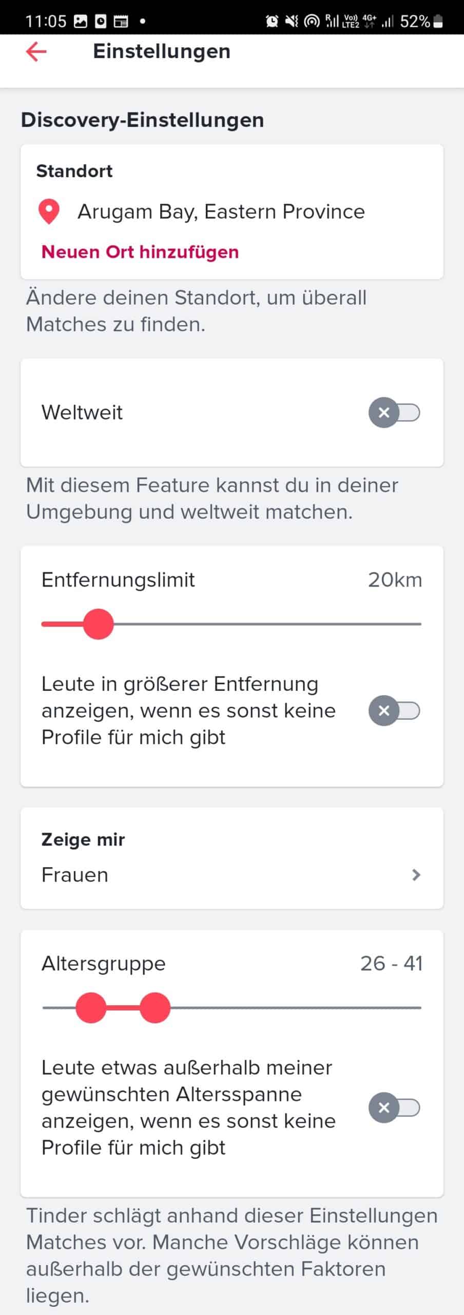tinder-discovery-einstellungen So sehen die Discovery-Einstellungen auf Tinder aus